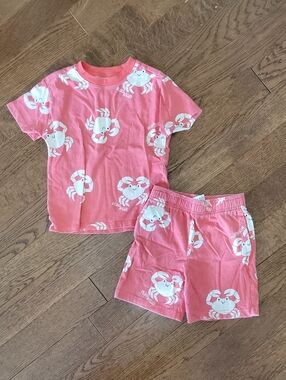 Carter's Faded Red Crab Short Pajama Set